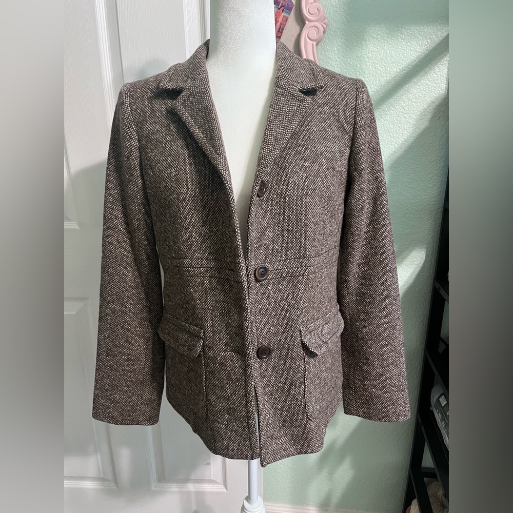 Vintage Pendleton Women’s  Brown Herringbone Pea Coat